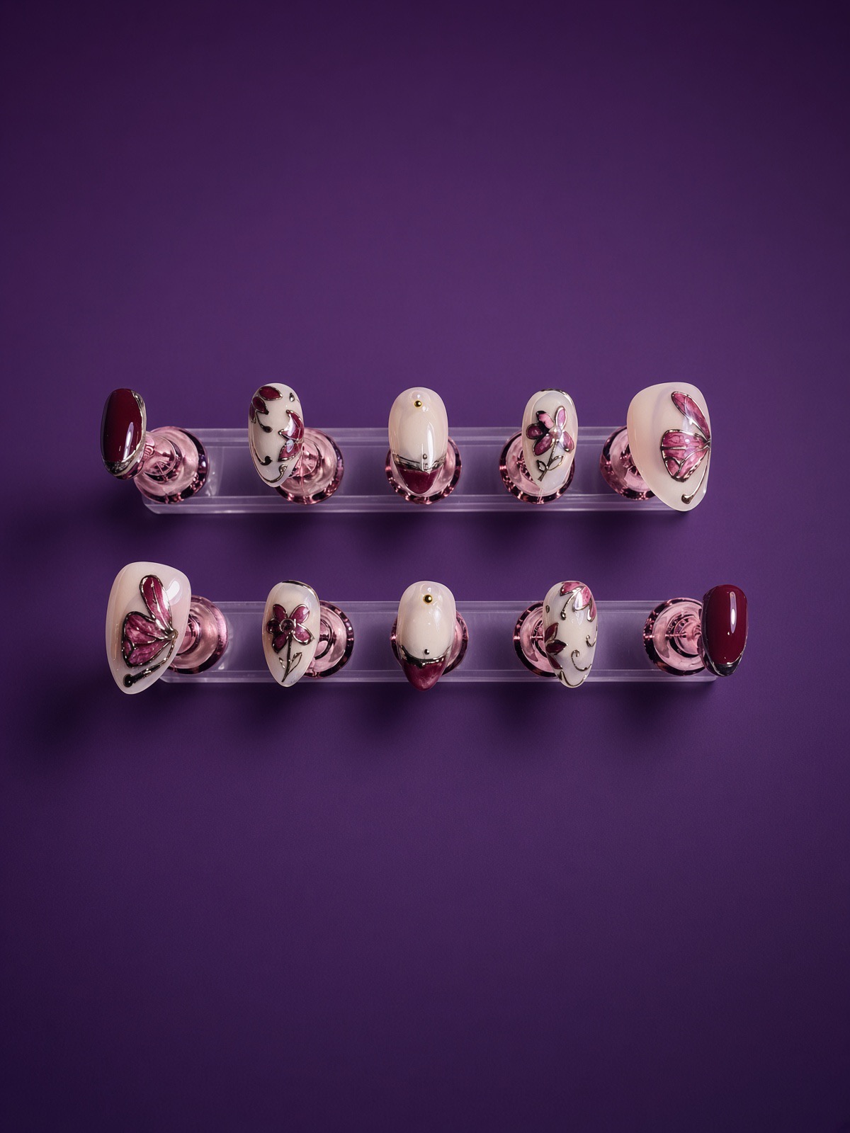 Purple Bloom press-on nails TWINSS